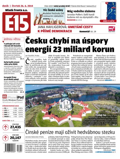 E-magazín E15 26.6.2014 - Czech Media Invest