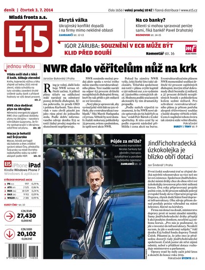E-magazín E15 3.7.2014 - Czech Media Invest