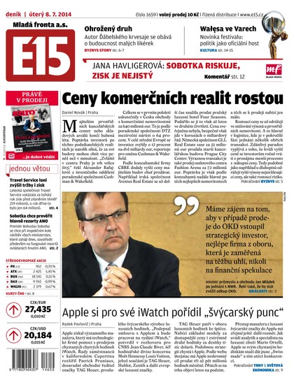 E-magazín E15 8.7.2014 - Czech Media Invest