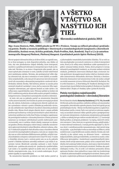 E-magazín Ročné hodnotenie tvorby 2013  - príloha Knižnej revue 14-15/2014 - Literárne informačné centrum