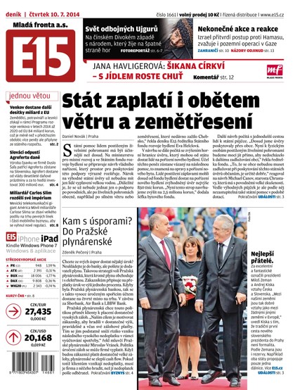 E-magazín E15 10.7.2014 - Czech Media Invest
