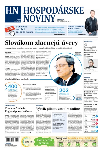 E-magazín Hospodárske noviny 15.07.2014 - MAFRA Slovakia, a.s.