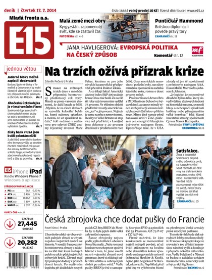 E-magazín E15 17.7.2014 - Czech Media Invest