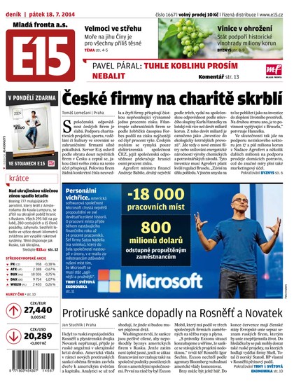 E-magazín E15 18.7.2014 - Czech Media Invest