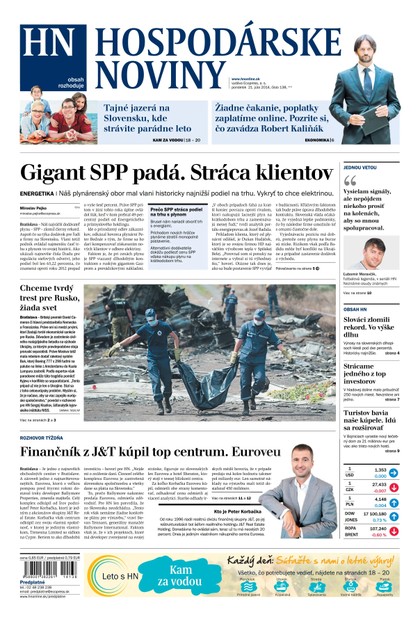 E-magazín Hospodárske noviny 21.07.2014 - MAFRA Slovakia, a.s.