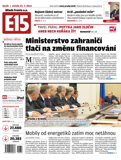 E-magazín E15 23.7.2014 - Czech Media Invest