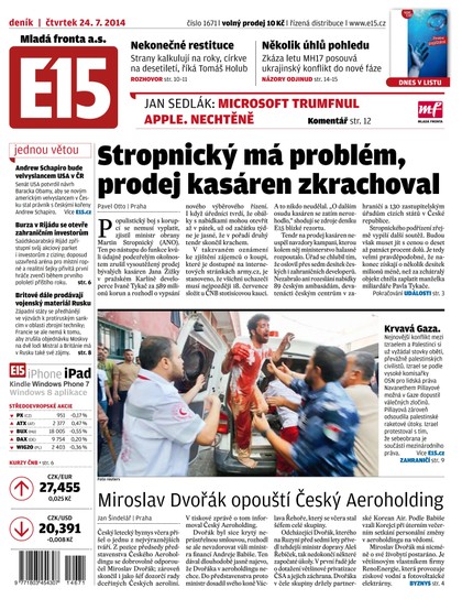 E-magazín E15 24.7.2014 - Czech Media Invest