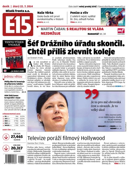 E-magazín E15 22.7.2014 - Czech Media Invest
