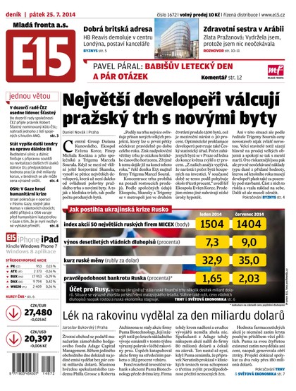 E-magazín E15 25.7.2014 - Czech Media Invest