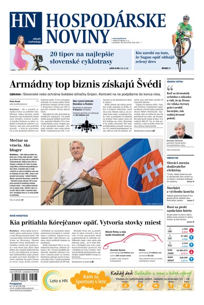 E-magazín Hospodárske noviny 28.07.2014 - MAFRA Slovakia, a.s.