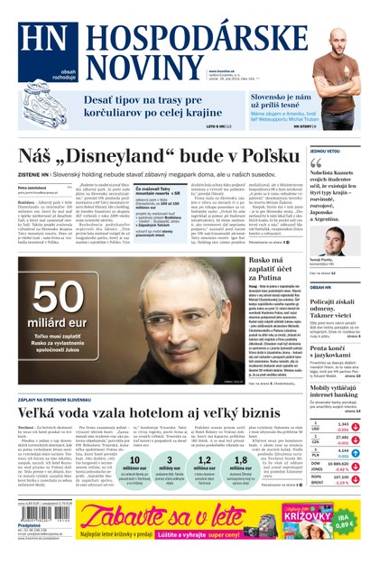 E-magazín Hospodárske noviny 29.07.2014 - MAFRA Slovakia, a.s.
