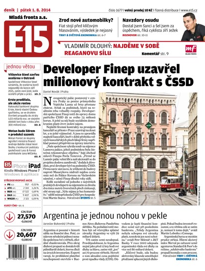 E-magazín E15 1.8.2014 - Czech Media Invest