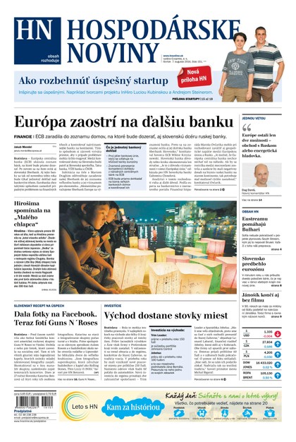 E-magazín Hospodárske noviny 07.08.2014 - MAFRA Slovakia, a.s.