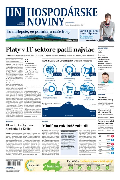 E-magazín Hospodárske noviny 12.08.2014 - MAFRA Slovakia, a.s.