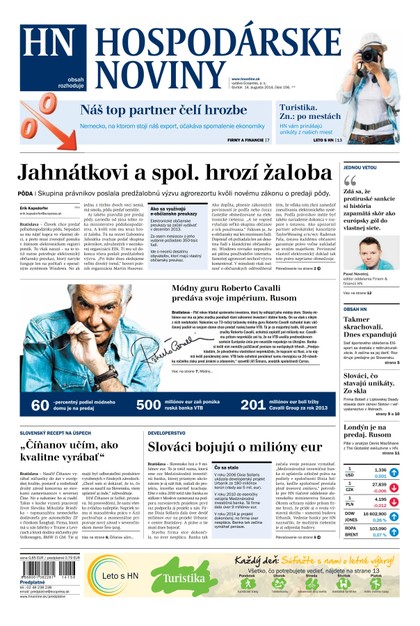 E-magazín Hospodárske noviny 14.08.2014 - MAFRA Slovakia, a.s.