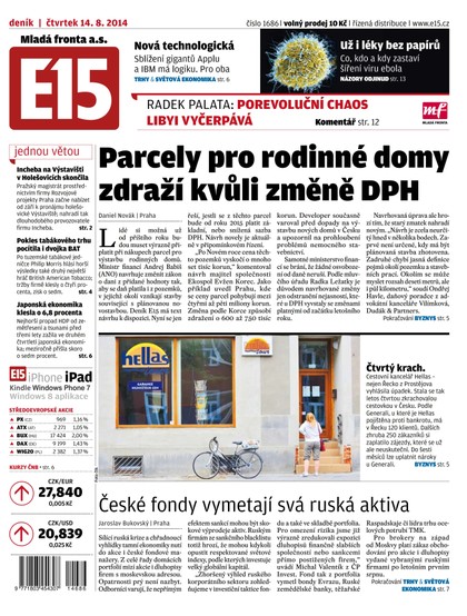 E-magazín E15 14.8.2014 - Czech Media Invest
