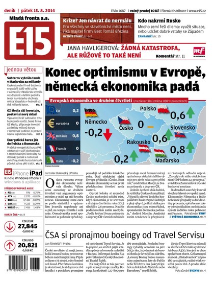 E-magazín E15 15.8.2014 - Czech Media Invest