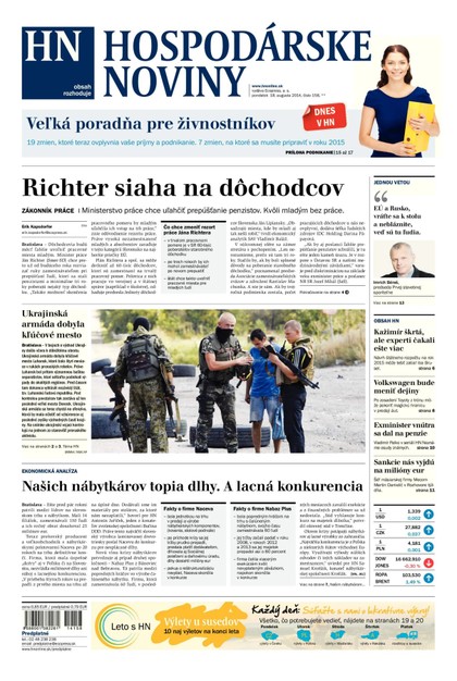 E-magazín Hospodárske noviny 18.08.2014 - MAFRA Slovakia, a.s.
