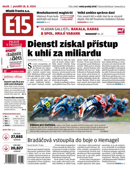 E-magazín E15 18.8.2014 - Czech Media Invest