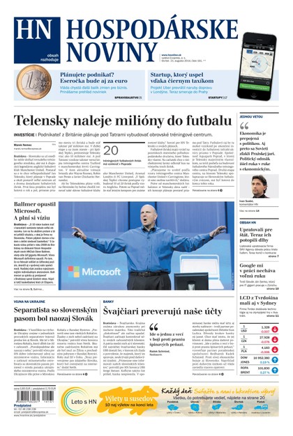 E-magazín Hospodárske noviny 21.08.2014 - MAFRA Slovakia, a.s.