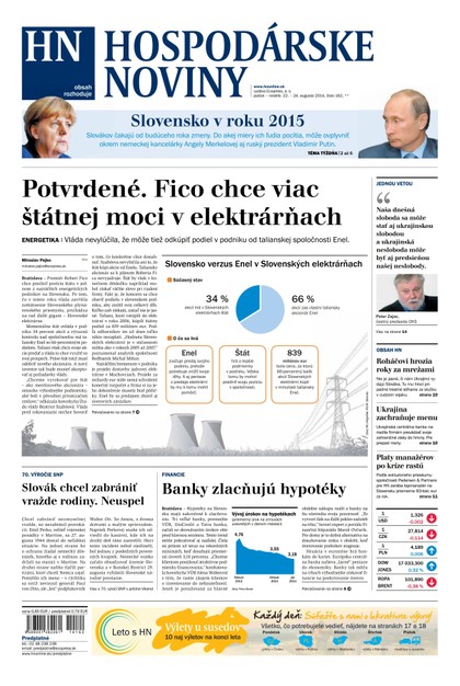 E-magazín Hospodárske noviny 22.08.2014 - MAFRA Slovakia, a.s.