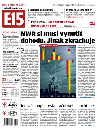 E-magazín E15 22.8.2014 - Czech Media Invest