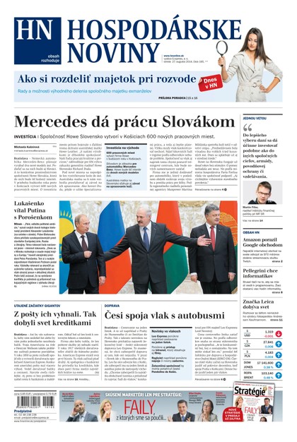 E-magazín Hospodárske noviny 27.08.2014 - MAFRA Slovakia, a.s.