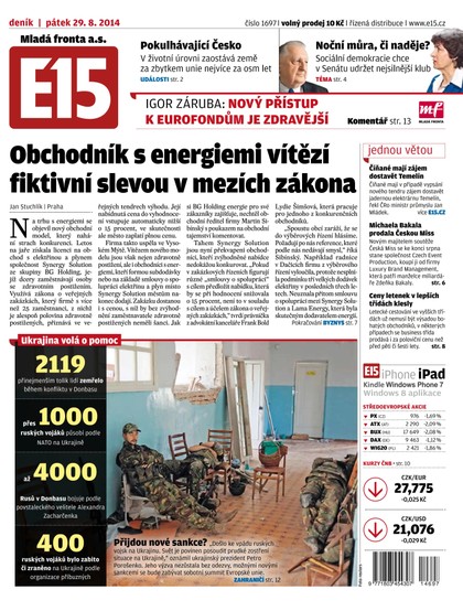 E-magazín E15 29.08.2014 - Czech Media Invest