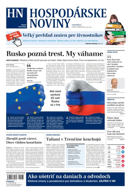 E-magazín Hospodárske noviny 03.09.2014 - MAFRA Slovakia, a.s.