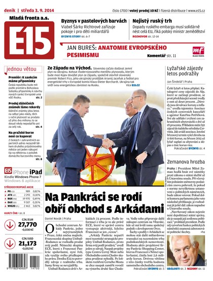 E-magazín E15 3.9.2014 - Czech Media Invest