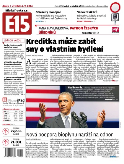 E-magazín E15 4.9.2014 - Czech Media Invest