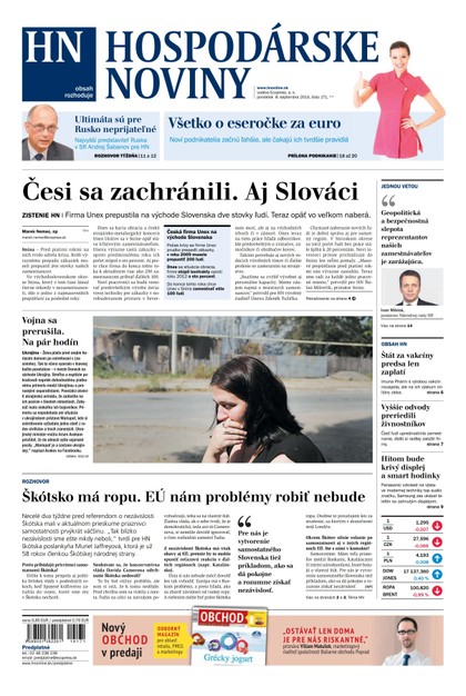 E-magazín Hospodárske noviny 08.09.2014 - MAFRA Slovakia, a.s.