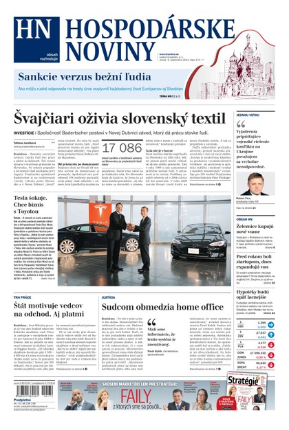 E-magazín Hospodárske noviny 09.09.2014 - MAFRA Slovakia, a.s.