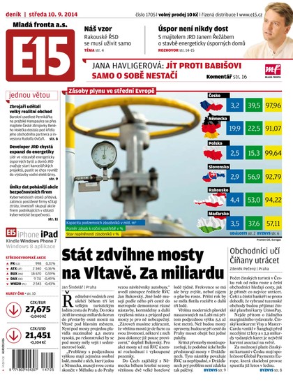 E-magazín E15 10.9.2014 - Czech Media Invest
