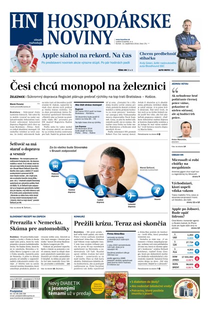 E-magazín Hospodárske noviny 11.09.2014 - MAFRA Slovakia, a.s.