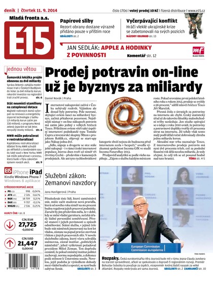 E-magazín E15 11.9.2014 - Czech Media Invest