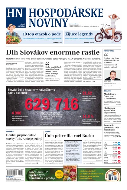 E-magazín Hospodárske noviny 12.09.2014 - MAFRA Slovakia, a.s.