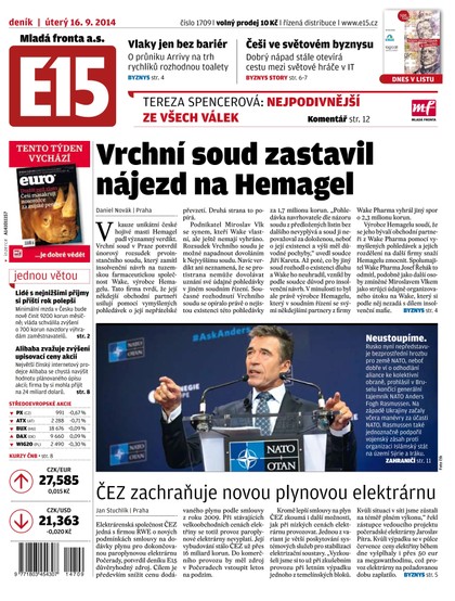 E-magazín E15 16.9.2014 - Czech Media Invest