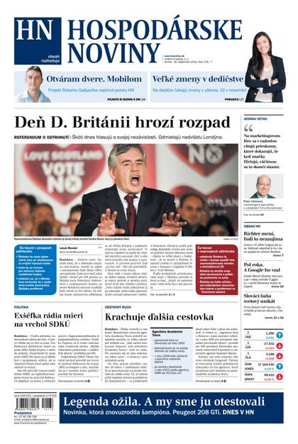 E-magazín Hospodárske noviny 18.09.2014 - MAFRA Slovakia, a.s.