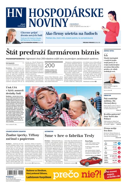 E-magazín Hospodárske noviny 24.09.2014 - MAFRA Slovakia, a.s.