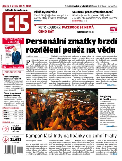 E-magazín E15 30.9.2014 - Czech Media Invest
