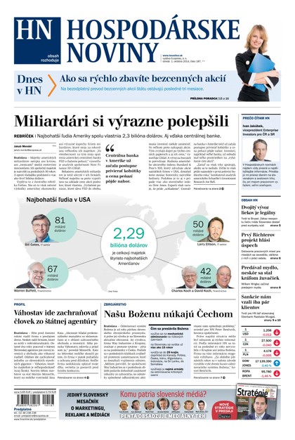 E-magazín Hospodárske noviny 01.10.2014 - MAFRA Slovakia, a.s.
