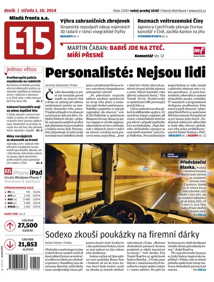 E-magazín E15 1.10.2014 - Czech Media Invest