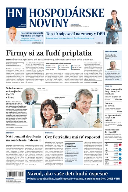 E-magazín Hospodárske noviny 07.10.2014 - MAFRA Slovakia, a.s.
