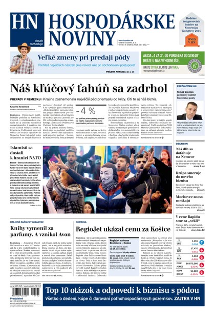 E-magazín Hospodárske noviny 08.10.2014 - MAFRA Slovakia, a.s.