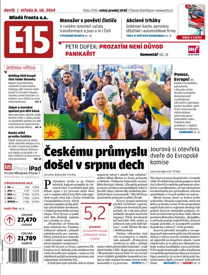 E-magazín E15 8.10.2014 - Czech Media Invest