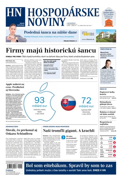 E-magazín Hospodárske noviny 10.10.2014 - MAFRA Slovakia, a.s.