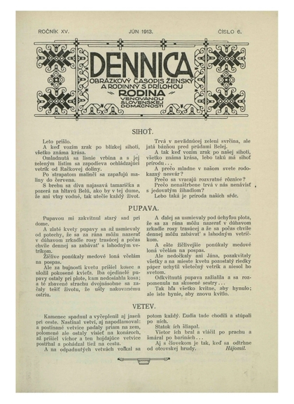 E-magazín Dennica  6/1913 - Slovenská národná knižnica