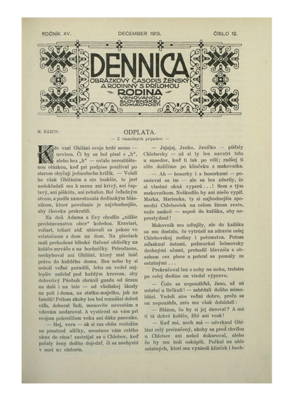 E-magazín Dennica  12/1913 - Slovenská národná knižnica