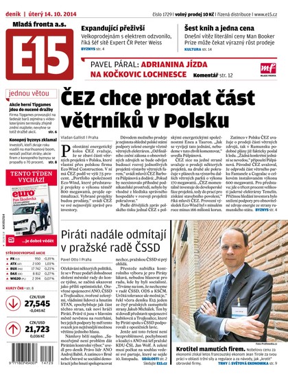 E-magazín E15 14.10.2014 - Czech Media Invest